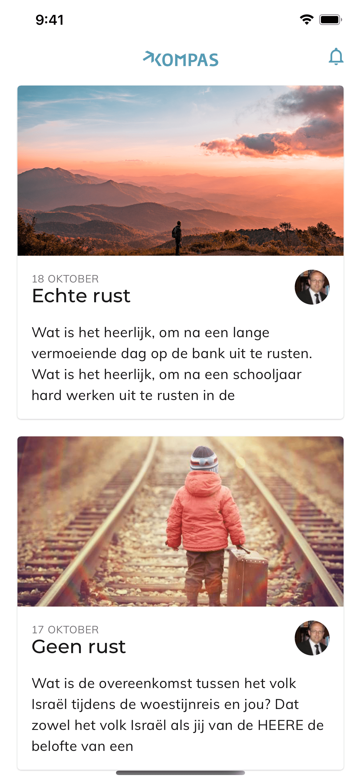 Kompas app telefoon voorbeeld